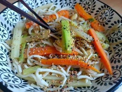 Wok de légumes croquants au thé fumé