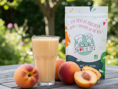 Smoothie pêche et thé vert gingembre orange