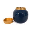 boite à thé en céramique bleu foncée