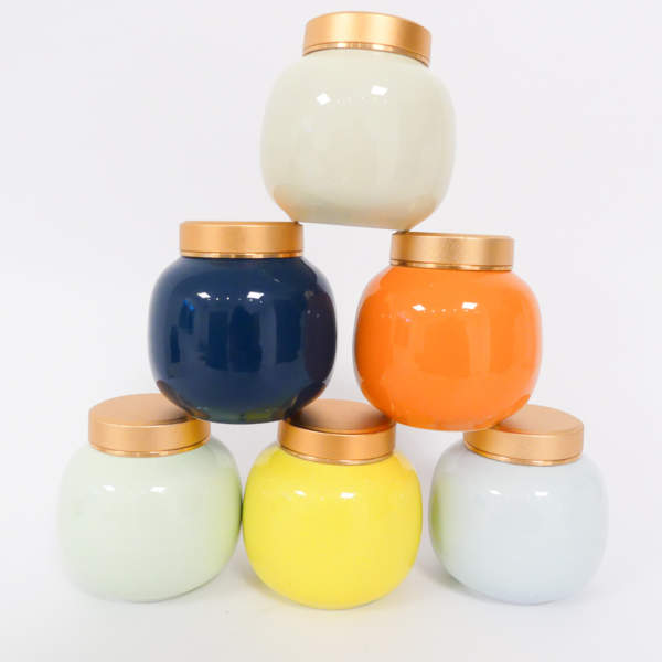 boite à thé en céramique bleu ciel