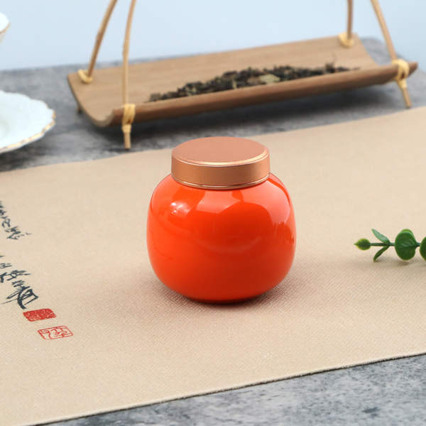 boite à thé en céramique orange