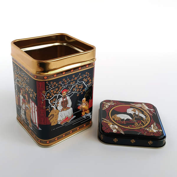 Boîte à thé motifs japonais avec couvercle