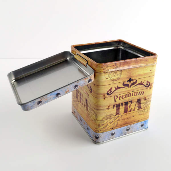 Boite à thé motif Premium Tea ouverte
