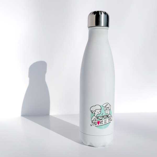 Bouteille isotherme J'adore le thé ! Gourde jolie et pratique - 500ml