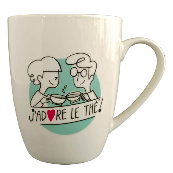 Mug J'adore le thé ! Tasse à thé 325 ml en porcelaine