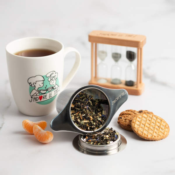 Filtre à thé, passoire à thé, infuseur en acier inox avec le logo