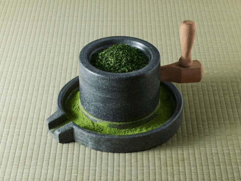 meule de pierre thé matcha
