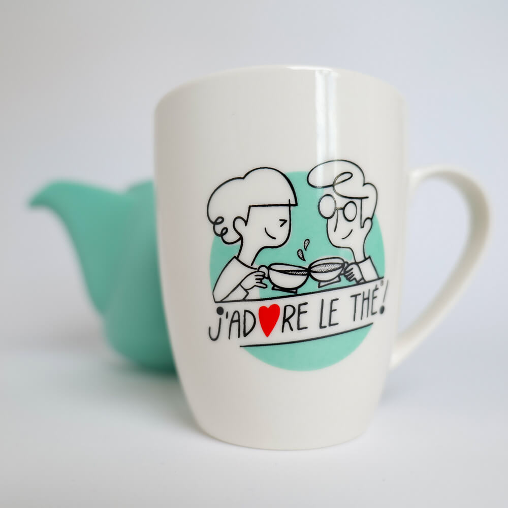 tasse en porcelaine J'adore le thé !